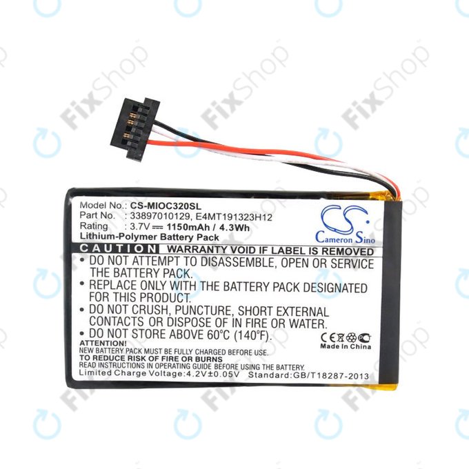 Батерия за Mitac Mio C320, C520, C520t, C720, C810, BP-LX1320/11-B0001 SN, Li-Polymer, 3.7V, 1150mAh, HQ