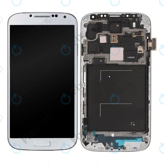 дисплей OLED за Samsung S4 i9505, Тъчскрийн и рамка, White Frost