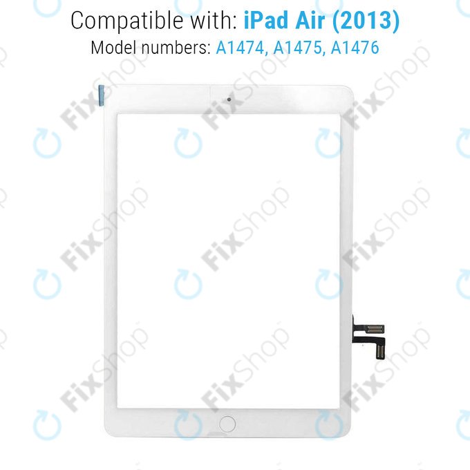 Тъчскрийн с бутон Home за iPad Air, iPad (5th Gen 2017), White