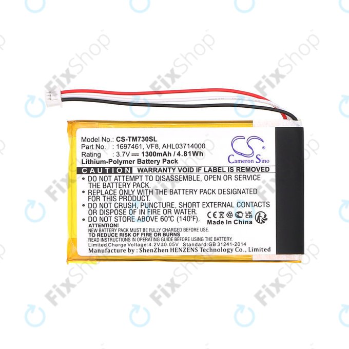Батерия за TomTom Go 530 Live, 630T, 720, 730T, 930T, 1697461, Li-Polymer, 3.7V, 1300mAh, HQ