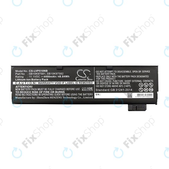 Батерия за Lenovo ThinkPad P51, T470, T570, 4400mAh, Li-Ion, 11.1V, SB10K97581, HQ
