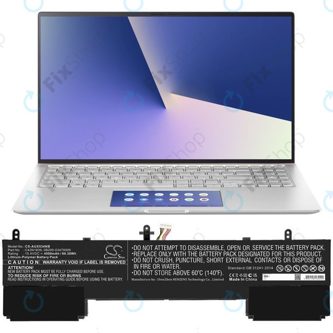 Батерия за Asus ZenBook 15 UX534FTC, Flip 15 UX563, 4500mAh, Li-Pol, 15.4V, C42N1839, HQ
