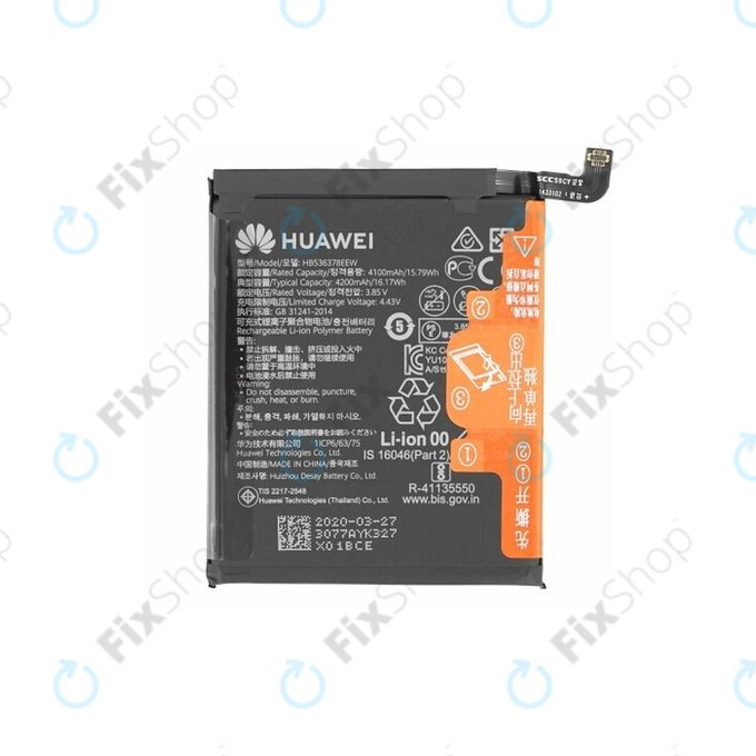 Батерия за Huawei P40 Pro, HB536378EEW, 4200mAh, 02353MET, Genuine Service Pack