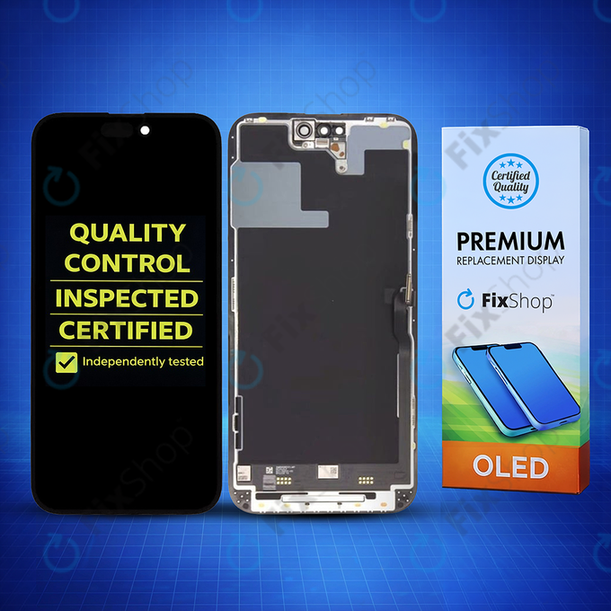 Дисплей Hard OLED за iPhone 14 Pro Max, Тъчскрийн с рамка, FixPremium