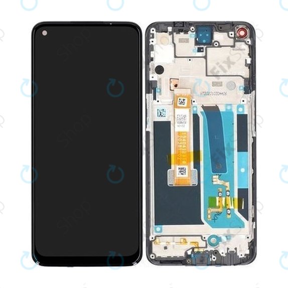 дисплей за OnePlus Nord N10 5G, Тъчскрийн и рамка, Midnight Ice, 2011100239, Genuine Service Pack