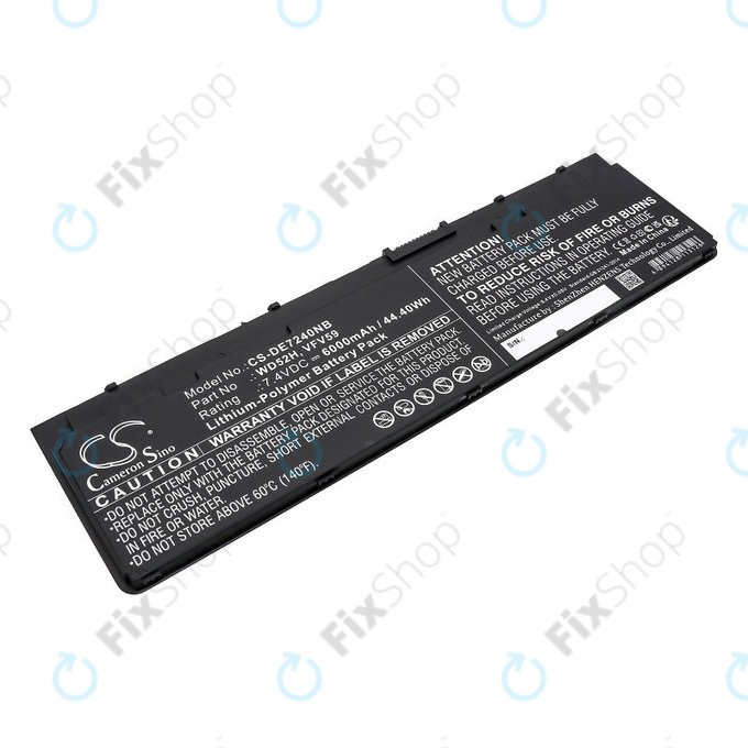 Батерия за Dell Latitude E7240, 7250, 12, 6000mAh, Li-Pol, 7.4V, VFV59, HQ