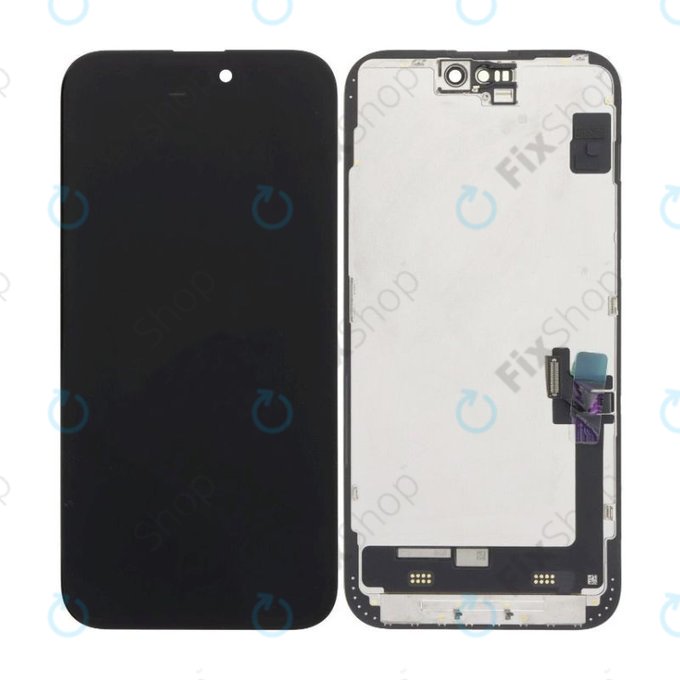 Дисплей Soft OLED за iPhone 15 Plus, Тъчскрийн с рамка, FixPremium