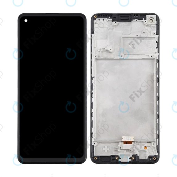дисплей за Samsung A21s A217F, Тъчскрийн и рамка, черен, Black, TFT