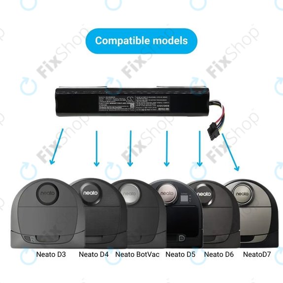Батерия за Neato Botvac D3, D4, D5, D6, D7-series, 945-0225, 205-0011, 205-0013, Li-Ion 14.4V 4200mAh, HQ