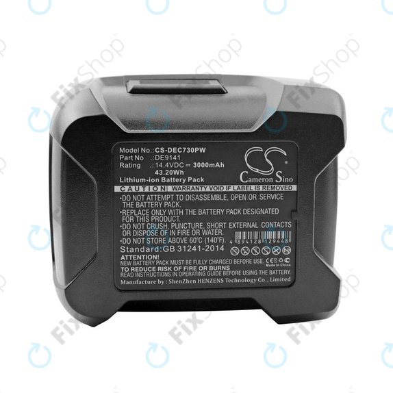 Батерия за Dewalt DC528, DC612, DC728, DC830, Wurth BS 14-A, 3000mAh, Li-Ion, 14.4V, DE9141, HQ