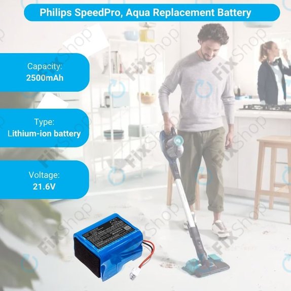 Батерия за Philips SpeedPro, SpeedPro Aqua, INR18650C25, Li-Ion 21.6V 2500mAh, HQ