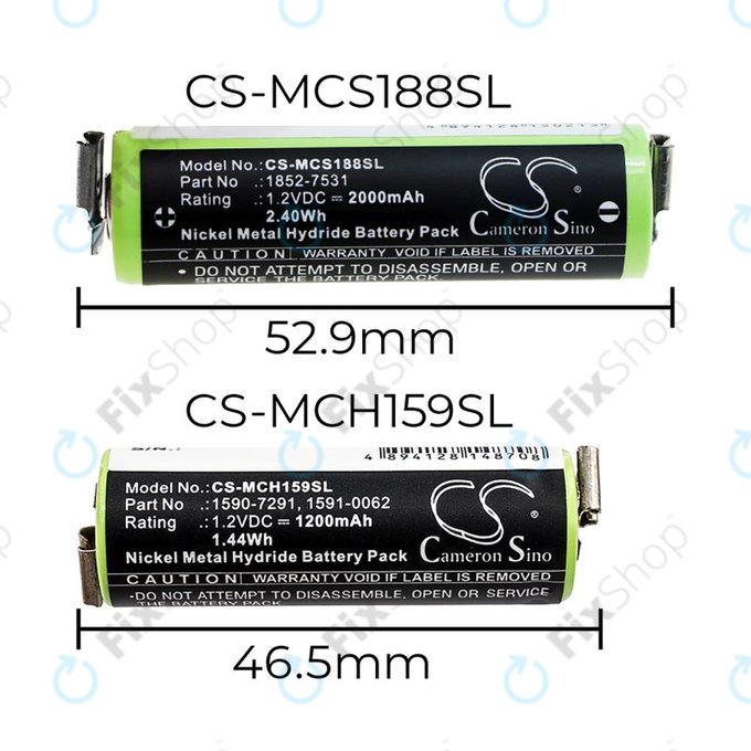 Батерия за Moser Easy Style 1881, 2000mAh, Ni-MH, 1.2V, 1852-7531, HQ