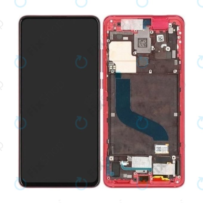 дисплей за Xiaomi Mi 9T, Mi 9T Pro, Тъчскрийн и рамка, 560910014033, 560910013033, Red Flame, Genuine Service Pack