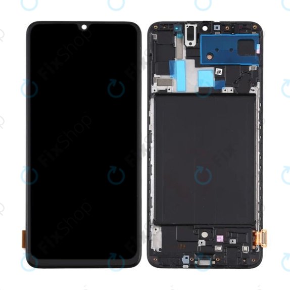 дисплей за Samsung A70 A705F, Тъчскрийн и рамка, черен, Black, TFT