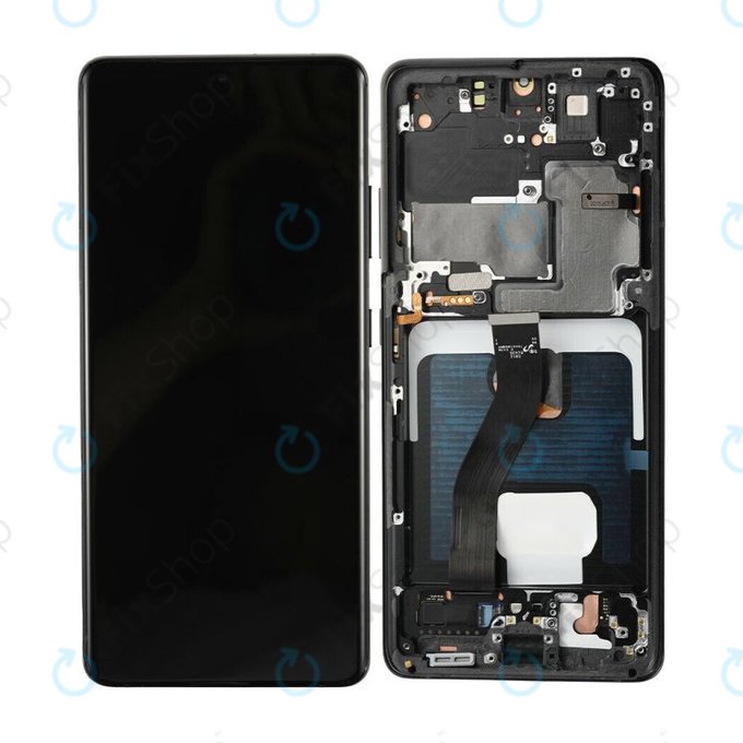 дисплей за Samsung S21 Ultra G998B, Тъчскрийн и рамка, Phantom Black, TFT