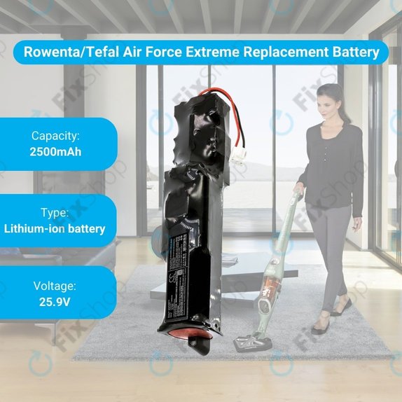 Батерия за Rowenta Air Force Extreme RH-series, Tefal TY-series, RSRH5274, Li-Ion 25.9V 2500mAh, HQ