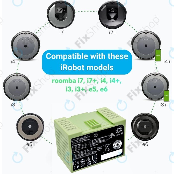Батерия за iRobot Roomba e-series, i-series, ABL-D1, 4624864, ABL-D2, Li-Ion 14.4V 3000mAh