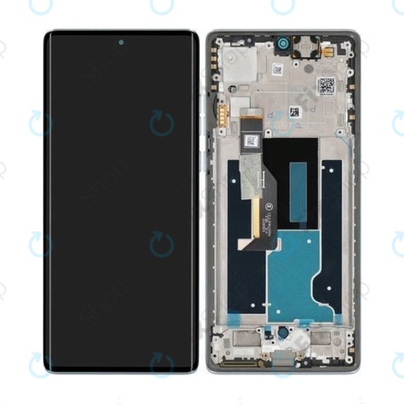Дисплей за Motorola Edge 50 Fusion, Marshmallow Blue, Тъчскрийн с рамка, 5D68C24359 Genuine Service Pack
