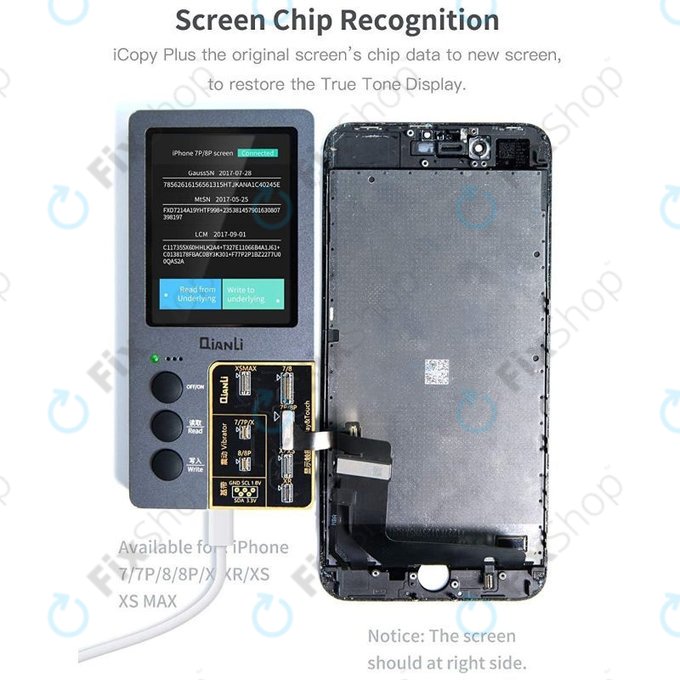 True Tone, сензор за осветеност, програмиране на вибрации и тестер за батерия (iPhone 7 - 11 Pro Max), QianLi iCopy Plus 2.2