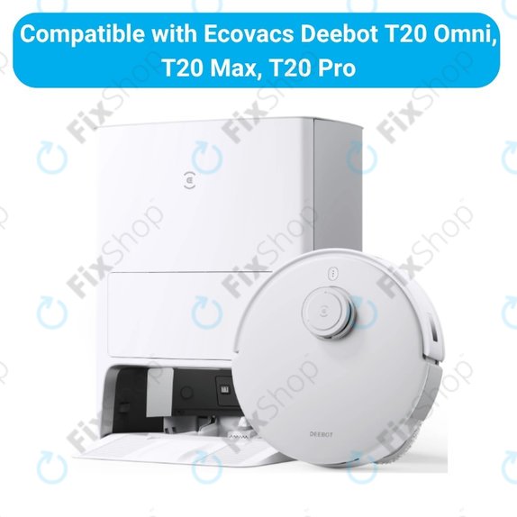 Комплект резервни части за Ecovacs T20, T20 Max, T20 Pro (1x Основна четка, 2x Филтър, 2x Странична четка – бяла)