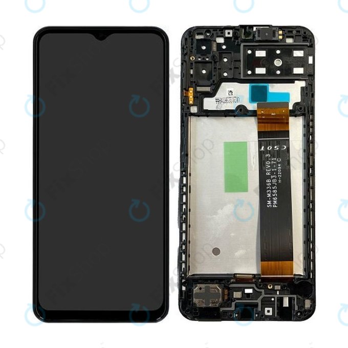 дисплей за Samsung A13 A135F, Тъчскрийн и рамка, TFT, GH82-28508A, GH82-28653A, черен, Black, Genuine Service Pack