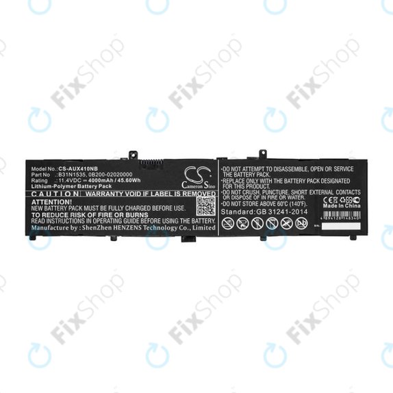 Батерия за Asus UX310, UX310UAK, UX410UQ, 4000mAh, Li-Pol, 11.4V, B31N1535, HQ