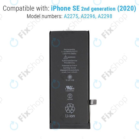 Батерия за iPhone SE (2nd Gen 2020), 1821mAh, A2312, Service Pack