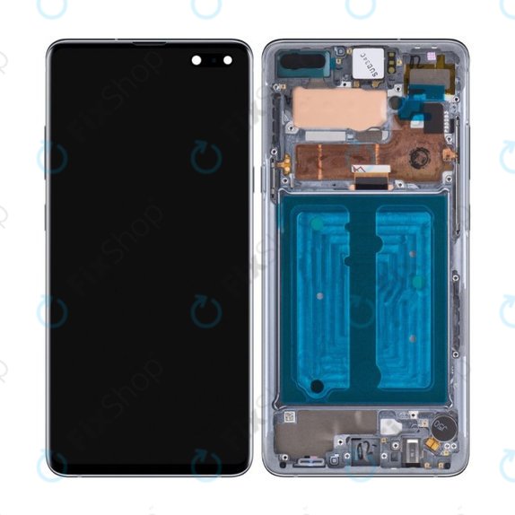 дисплей OLED за Samsung S10 5G G977B, Тъчскрийн и рамка, черен, Black