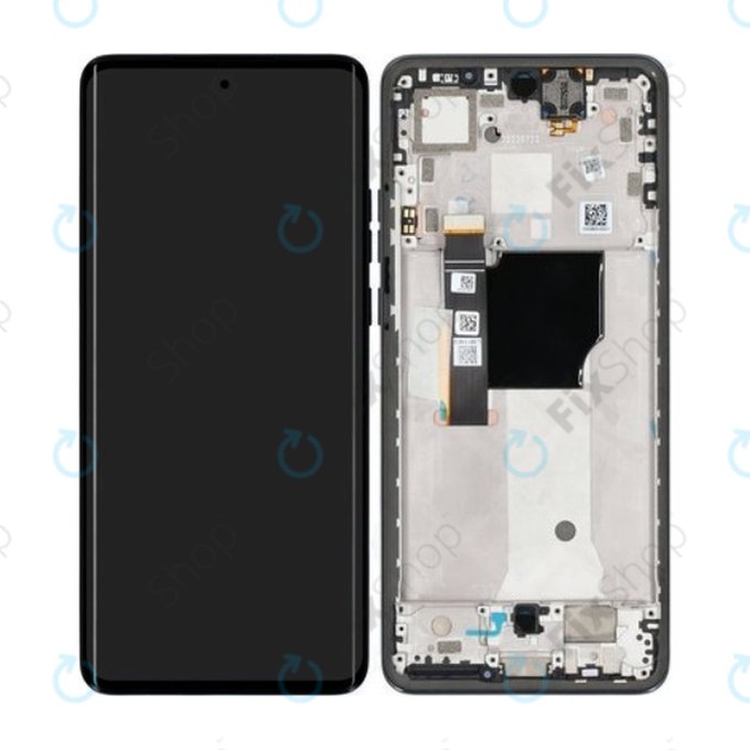 дисплей за Motorola Edge 40 Neo XT2307, Тъчскрийн и рамка, 5D68C23158, Black Beauty, Genuine Service Pack