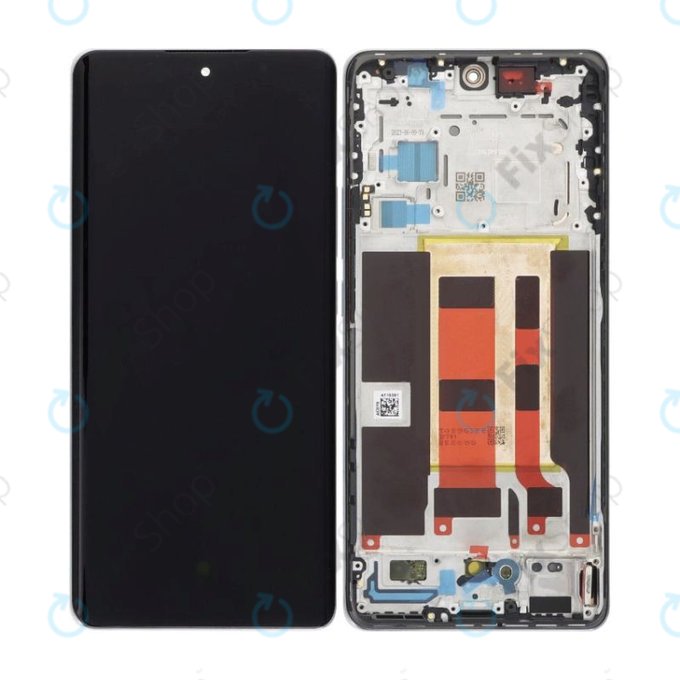 дисплей OLED за Oppo Reno 10 CPH2531, Тъчскрийн и рамка, Silvery Grey