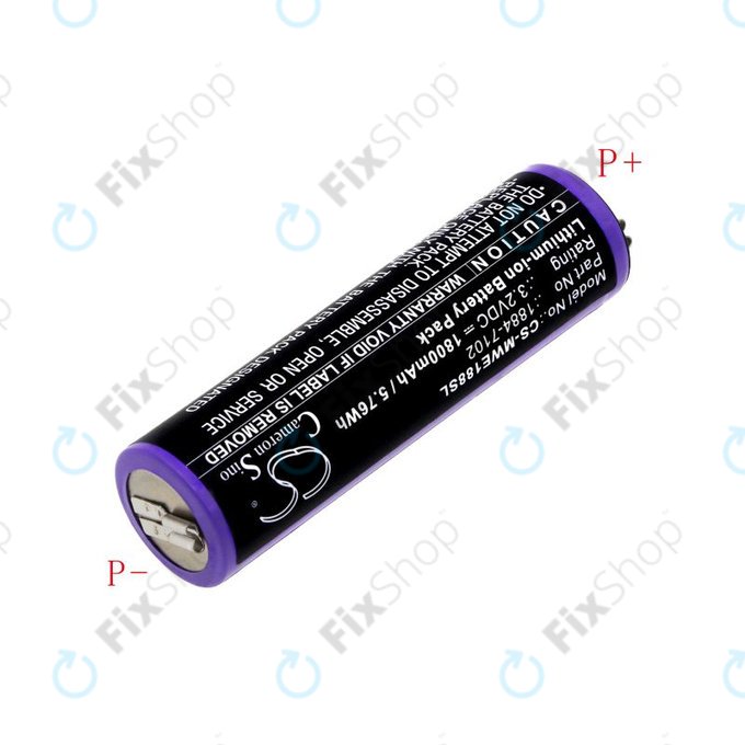 Батерия за Moser Ermila 1884, 1885, Wahl 1884 LI+PRO, Wahl Ermila 1884, 1885, 1800mAh, LiFePO4, 3.2V, -, HQ