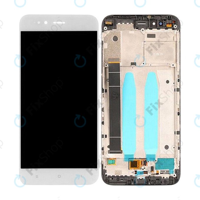 дисплей за Xiaomi Mi A1 (Mi 5X), Тъчскрийн и рамка, бял, White, TFT