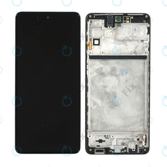 дисплей за Samsung M51 M515F, Тъчскрийн и рамка, GH82-23568A, GH82-24168A, GH82-24166A, Celestial Black, Genuine Service Pack