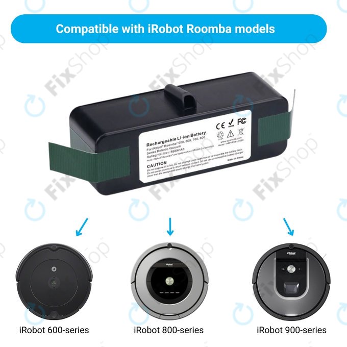Батерия за iRobot Roomba 600, 800, 900-series, 4502233, 4374392, 2130LI, Li-Ion 14.4V 5800mAh
