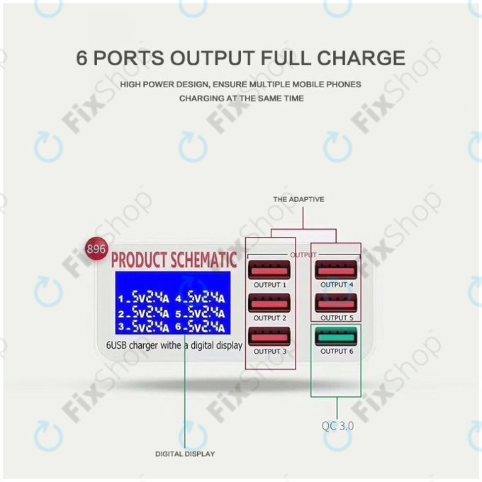 USB зарядна станция с USB 3.0, Product Schematic 896