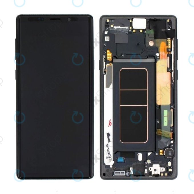 дисплей за Samsung Note 9 N960U, Тъчскрийн и рамка, GH97-22269A, GH97-23737A, GH97-22270A, Midnight Black, Genuine Service Pack