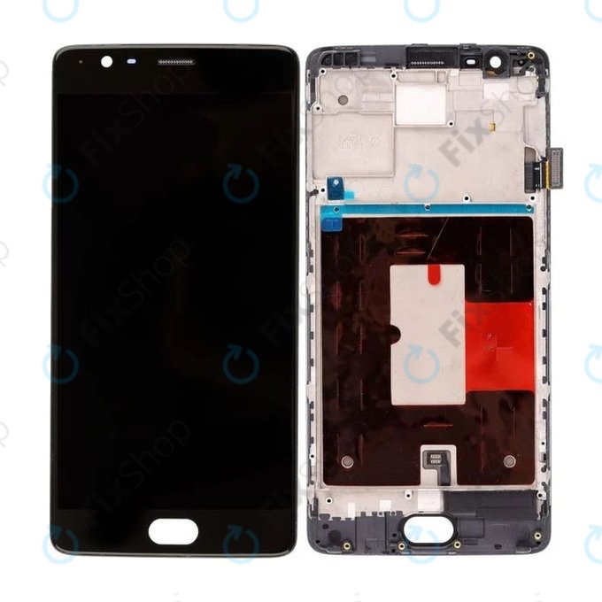 дисплей за OnePlus 3, 3T, Тъчскрийн и рамка, черен, Black, TFT
