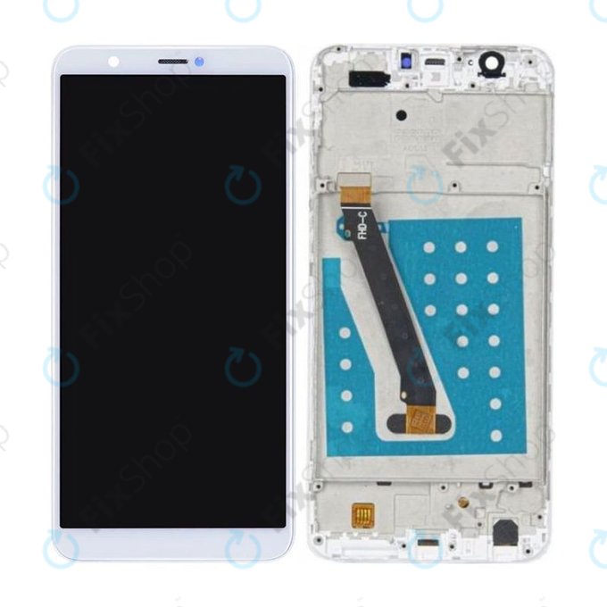 дисплей за Huawei P Smart, Тъчскрийн и рамка, бял, White, TFT