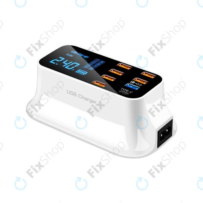 USB зарядна станция с USB 3.0 и USB-C, Asometech Model E
