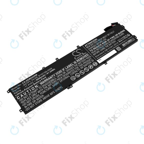 Батерия за Dell XPS 15, Dell Precision 9560, 9570, 8000mAh, Li-Pol, 11.4V, 6GTPY, HQ