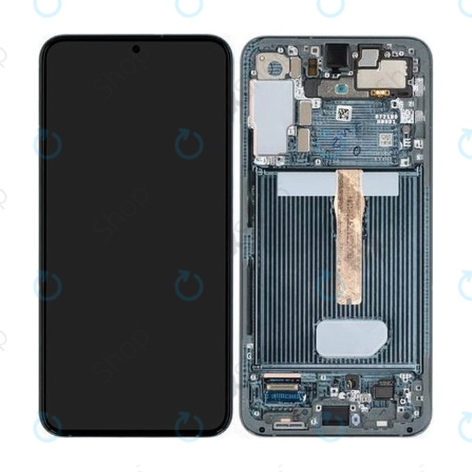дисплей за Samsung S22 Plus S906B, Тъчскрийн и рамка, GH82-27500C, GH82-27501C, Green, Genuine Service Pack