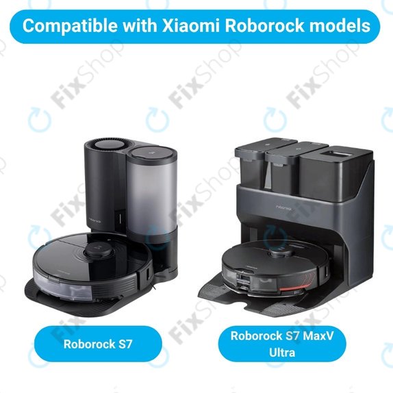Комплект резервни части за Xiaomi Roborock S7, S7 MaxV Ultra (1x Основна четка, 2x Филтър, 2x Странична четка – черна, 2x Моп кърпа)