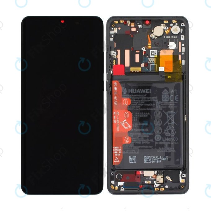 Дисплей с тъчскрийн, рамка и батерия за Huawei P30 Pro, P30 Pro 2020, 02352PBT, 02355UMW, 02354NAK, 02355UNB, черен, Black, Genuine Service Pack