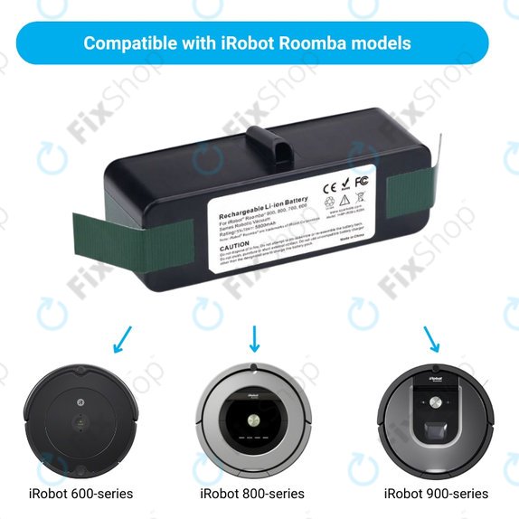 Батерия за iRobot Roomba 600, 800, 900-series, 4502233, 4374392, 2130LI, Li-Ion 14.4V 5800mAh