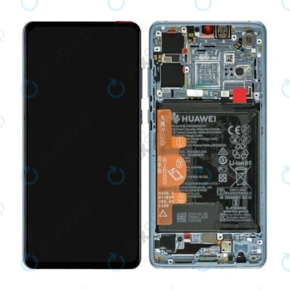 Дисплей с тъчскрийн, рамка и батерия за Huawei P30, 02352NLP, 02354HMF, Breathing Crystal, Genuine Service Pack