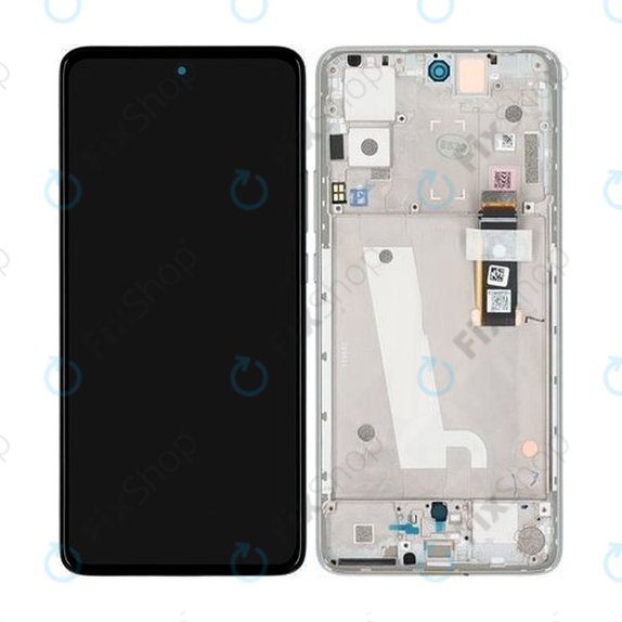дисплей за Motorola Edge 30 XT2203, Тъчскрийн и рамка, TFT, 5D68C20586, Supermoon Silver, Genuine Service Pack