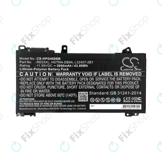 Батерия за HP ProBook 455, 450, 445, 440, 430 G6, 3800mAh, Li-Pol, 11.55V, RE03XL, HQ