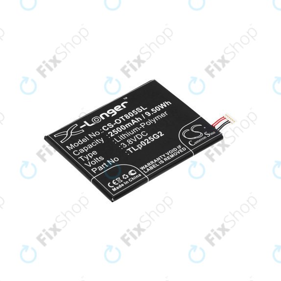 Батерия за Alcatel One Touch Pixi 8", 2500mAh, Li-Pol, 3.8V, TLp025G2, HQ
