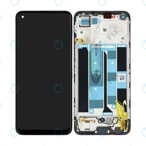 дисплей за Realme 8 RMX3085, Тъчскрийн и рамка, 4906919, Cyber Black, Genuine Service Pack