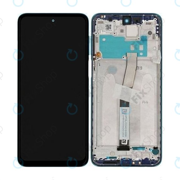 дисплей за Xiaomi Redmi Note 9 Pro, Тъчскрийн и рамка, 560005J6B200, Aurora Blue, Genuine Service Pack